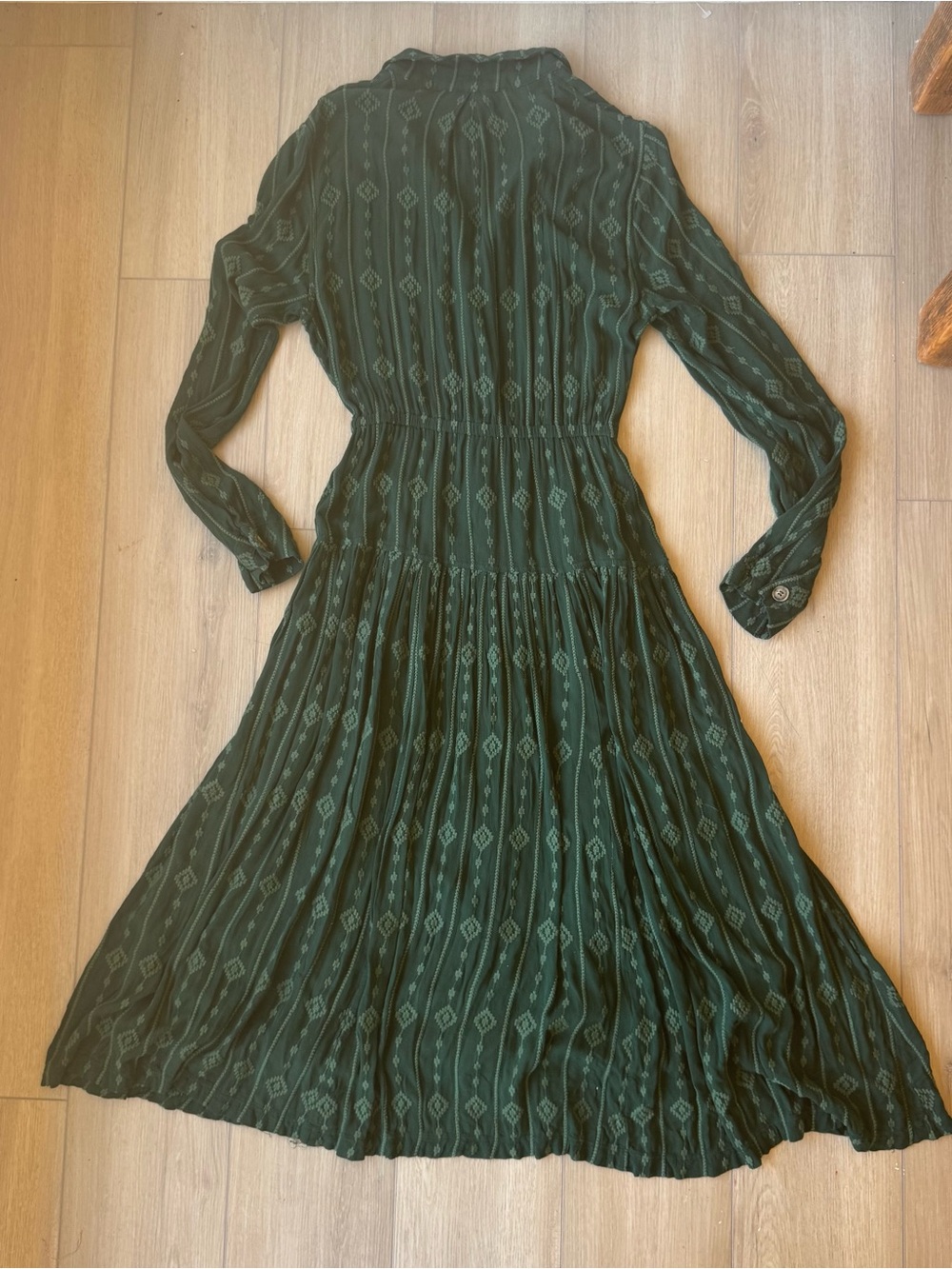 Free People Diamond Head Embroidered Midi Dress Green M - Picture 8 of 16